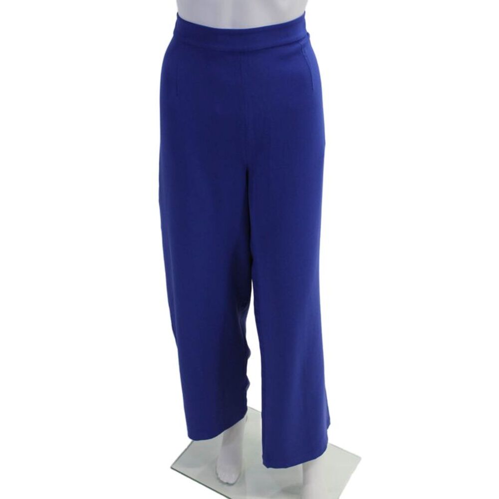 Misook Womens Blue Cropped Dress Pants Polyester Zip Size L